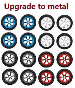 Shcong Wltoys K969 K979 K989 K999 P929 P939 RC Car accessories list spare parts tires with metal hubs 4 colors (all can use this one) - Click Image to Close