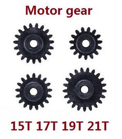 Shcong Wltoys K969 K979 K989 K999 P929 P939 RC Car accessories list spare parts 15T 17T 19T 21T motor gear (Black)