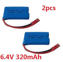 Shcong Wltoys L333 L343 L353 RC Car accessories list spare parts battery 6.4V 320mAh 2pcs - Click Image to Close