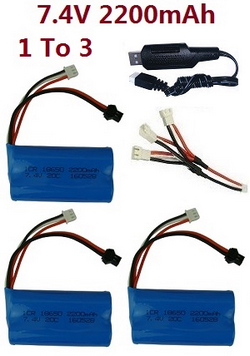 Lead Honor LH-1301 LH 1301 LH1301 1 to 3 USB charger wire set + 3*7.4V 2200mAh battery set