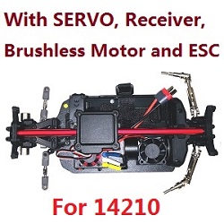 MJX Hyper Go 14209 MJX 14210 car frame drive module with receiver SERVO brushless motor and ESC board assembly (For 14210) - Click Image to Close