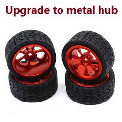 MJX Hyper Go 14209 MJX 14210 upgrade to metal hub tires set (Red)