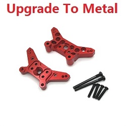 MJX Hyper Go 14209 MJX 14210 upgrade to metal rear and front shock towe Red