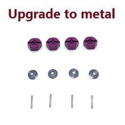 MJX Hyper Go 14209 MJX 14210 upgrade to metal hexagon seat + M4 flange nut + fixed metal bar + fixed Red ring (Purple)
