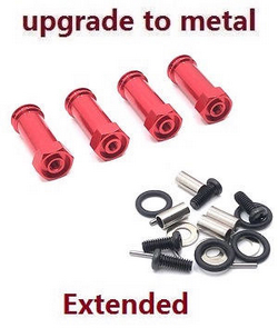 MJX Hyper Go 14209 MJX 14210 30mm extension 12mm hexagonal hub drive adapter combination coupler (Metal) Red