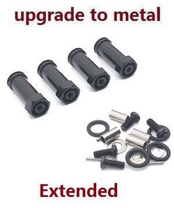 MJX Hyper Go 14209 MJX 14210 30mm extension 12mm hexagonal hub drive adapter combination coupler (Metal) Black