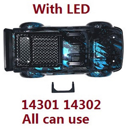 MJX Hyper Go 14301 MJX 14302 14303 car shell with LED module assembly with fixed holder Black (All can use)