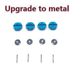 MJX Hyper Go 14301 MJX 14302 14303 upgrade to metall hexagon wheel seat + M4 nuts + Small iron bar (Blue)