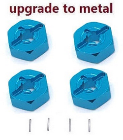 MJX Hyper Go 14301 MJX 14302 14303 upgrade to metall hexagon wheel seat + Small iron bar (Blue)