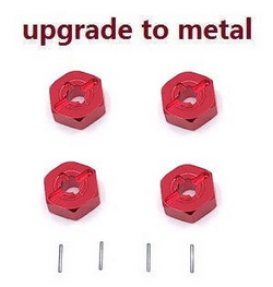 MJX Hyper Go 14301 MJX 14302 14303 upgrade to metall hexagon wheel seat + Small iron bar (Red)