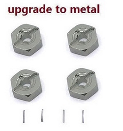 MJX Hyper Go 14301 MJX 14302 14303 upgrade to metall hexagon wheel seat + Small iron bar (Gray) - Click Image to Close