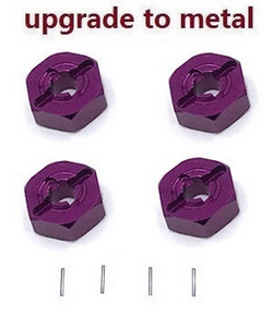 MJX Hyper Go 14301 MJX 14302 14303 upgrade to metall hexagon wheel seat + Small iron bar (Purple)
