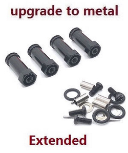 MJX Hyper Go 14301 MJX 14302 14303 30mm extension 12mm hexagonal hub drive adapter combination coupler (Metal) Black
