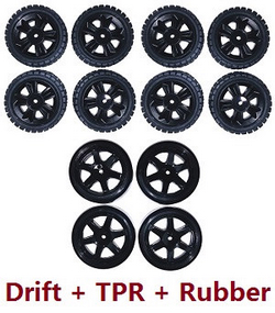 MJX Hyper Go 14301 MJX 14302 14303 tires 3sets (Drift + TPR + Rubber)