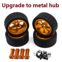 MJX Hyper Go 14301 MJX 14302 14303 upgrade to metal hub tires set (Gold)