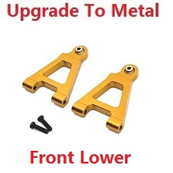 MJX Hyper Go 14301 MJX 14302 14303 front lower swing arm upgrade to metal Gold - Click Image to Close