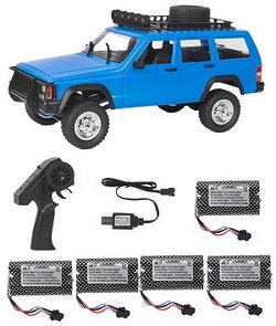 MN Model MN-78 RC car with 5 battery RTR Blue