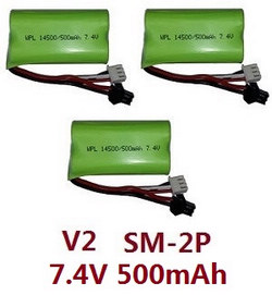 MN Model MN-90 MN-91 MN-90K MN-91K D90 7.4V 500mAh battery 3pcs (V2 SM-2P)