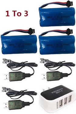 MN Model G500 MN-86 MN-86S MN86 MN86S 1 to 3 USB charger set + 3*7.4V 1200mAh battery set