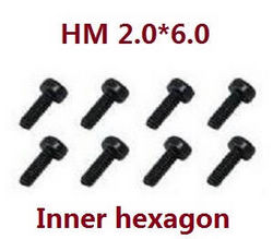 Shcong JJRC Q39 Q40 RC truck car accessories list spare parts inner hexagon screws HM 2.0*6.0 8pcs - Click Image to Close