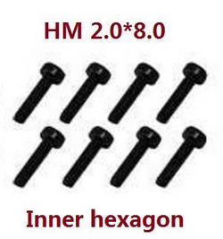 Shcong JJRC Q39 Q40 RC truck car accessories list spare parts inner hexagon screws HM 2.0*8.0 8pcs