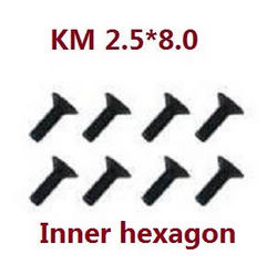 Shcong JJRC Q39 Q40 RC truck car accessories list spare parts inner hexagon screws KM 2.5*8 8pcs - Click Image to Close
