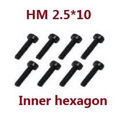 Shcong JJRC Q39 Q40 RC truck car accessories list spare parts inner hexagon screws HM 2.5*10 8pcs - Click Image to Close
