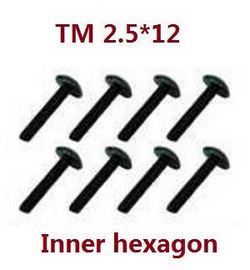 Shcong JJRC Q39 Q40 RC truck car accessories list spare parts inner hexagon screws TM 2.5*12 8pcs - Click Image to Close