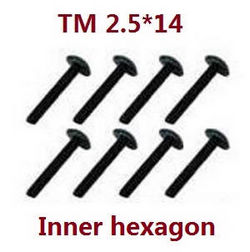 Shcong JJRC Q39 Q40 RC truck car accessories list spare parts inner hexagon screws TM 2.5*14 8pcs - Click Image to Close