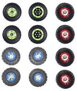 Shcong JJRC Q39 Q40 RC truck car accessories list spare parts tires 12pcs (Green+Blue+Red)
