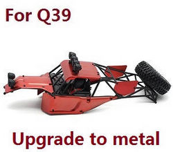 Shcong JJRC Q39 Q40 RC truck car accessories list spare parts upper cover car shell frame assembly for Q39 (Upgrade to metal Red)