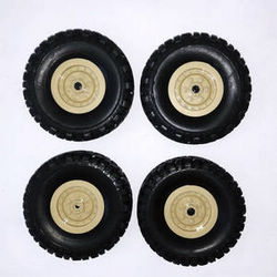Shcong JJRC Q60 RC Military Truck Car accessories list spare parts tires 4pcs (Yellow)