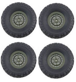 Shcong JJRC Q60 RC Military Truck Car accessories list spare parts tires 4pcs (Green)