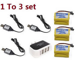 Shcong JJRC Q60 RC Military Truck Car accessories list spare parts 1 to 3 charger set + 3*6V 700mAh battery set