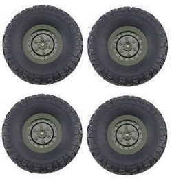 Shcong JJRC Q61 RC Military Truck Car accessories list spare parts tires 4pcs (Green)