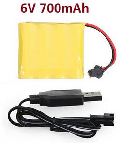 Shcong JJRC Q63 RC Military Truck Car accessories list spare parts 6V 700mAh battery + USB charger wire - Click Image to Close