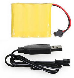 Shcong JJRC Q65 RC Military Truck Car accessories list spare parts 4.8V 500mAh battery with USB charger wire