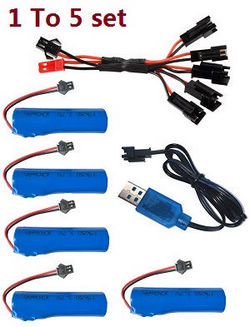 Shcong JJRC Q70 Twist Trucks RC Car accessories list spare parts 1 to 5 USB charger set + 5* 3.7V 1200mAm battery set