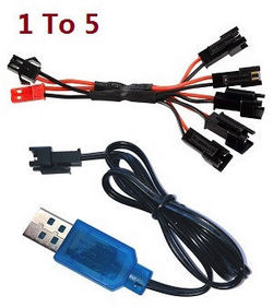 Shcong JJRC Q70 Twist Trucks RC Car accessories list spare parts 1 to 5 charger wire with USB wire