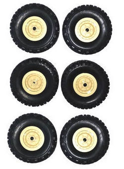 Shcong JJRC Q75 Trucks RC Car accessories list spare parts tires (Yellow) 6pcs