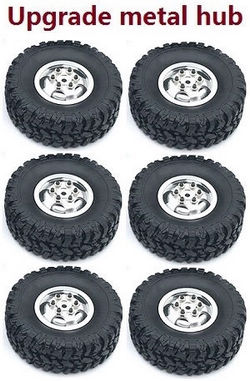 Shcong JJRC Q75 Trucks RC Car accessories list spare parts tires (Upgrade metal hub) Silver 6pcs