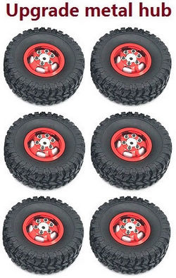 Shcong JJRC Q75 Trucks RC Car accessories list spare parts tires (Upgrade metal hub) Red 6pcs