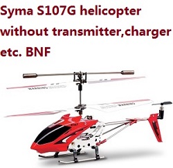 Syma S107G RC helicopter without transmitter charger etc. BNF Red