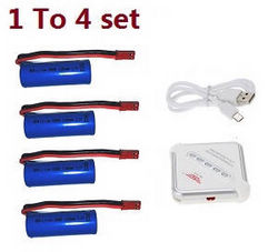 Shcong Syma S37 RC Helicopter accessories list spare parts 1 to 4 charger set + 4*3.7V 1100mAh battery set