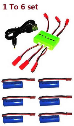 Shcong Syma S37 RC Helicopter accessories list spare parts 1 to 6 charger set + 6*3.7V 1100mAh battery set
