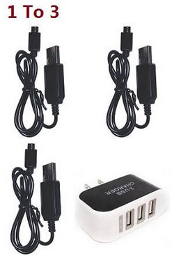 Shcong ZLRC ZLL SG107 RC drone quadcopter accessories list spare parts 1 to 3 charger adapter with 3*USB charger wire set
