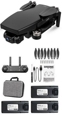 Shcong SG108PRO drone with portable bag and 3 battery, RTF Black