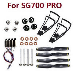 Shcong ZLL SG700 Max SG700 Pro RC drone quadcopter accessories list spare parts caps + blades + main gears + metal shaft + main motors + bearing + protection frame set (For SG700 PRO) - Click Image to Close