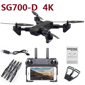 Shcong 2020 newest upgrade SG700-D RC drone with 4K WIFI camera (Black or White) RTF
