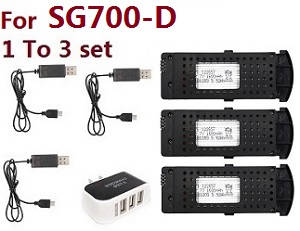Shcong SG700 SG700-S SG700-D RC quadcopter accessories list spare parts 1 to 3 charger wire set and 3pcs battery (For SG700-D)